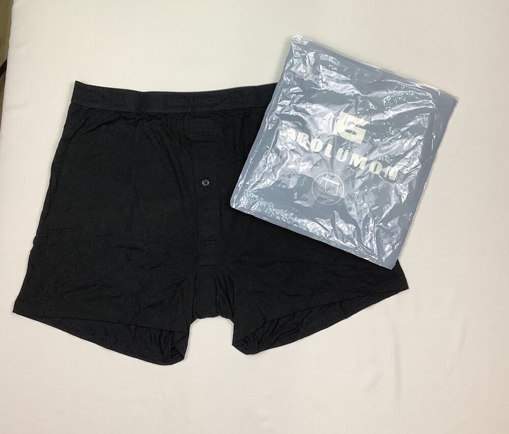 NIP IGOLUMON Mens Bamboo Rayon Boxer Shorts 5 Pack 2XL Relaxed Fit Black